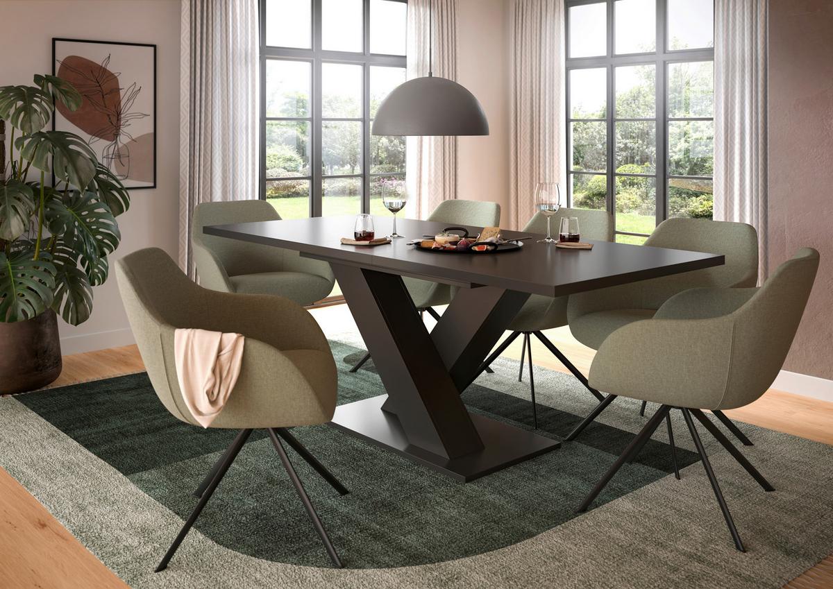 Ausziehtisch Marlon 150 Az Grau Auf 190 cm ausziehbar - Dunkelgrau, Trend, Holzwerkstoff (150-190/76/90cm)