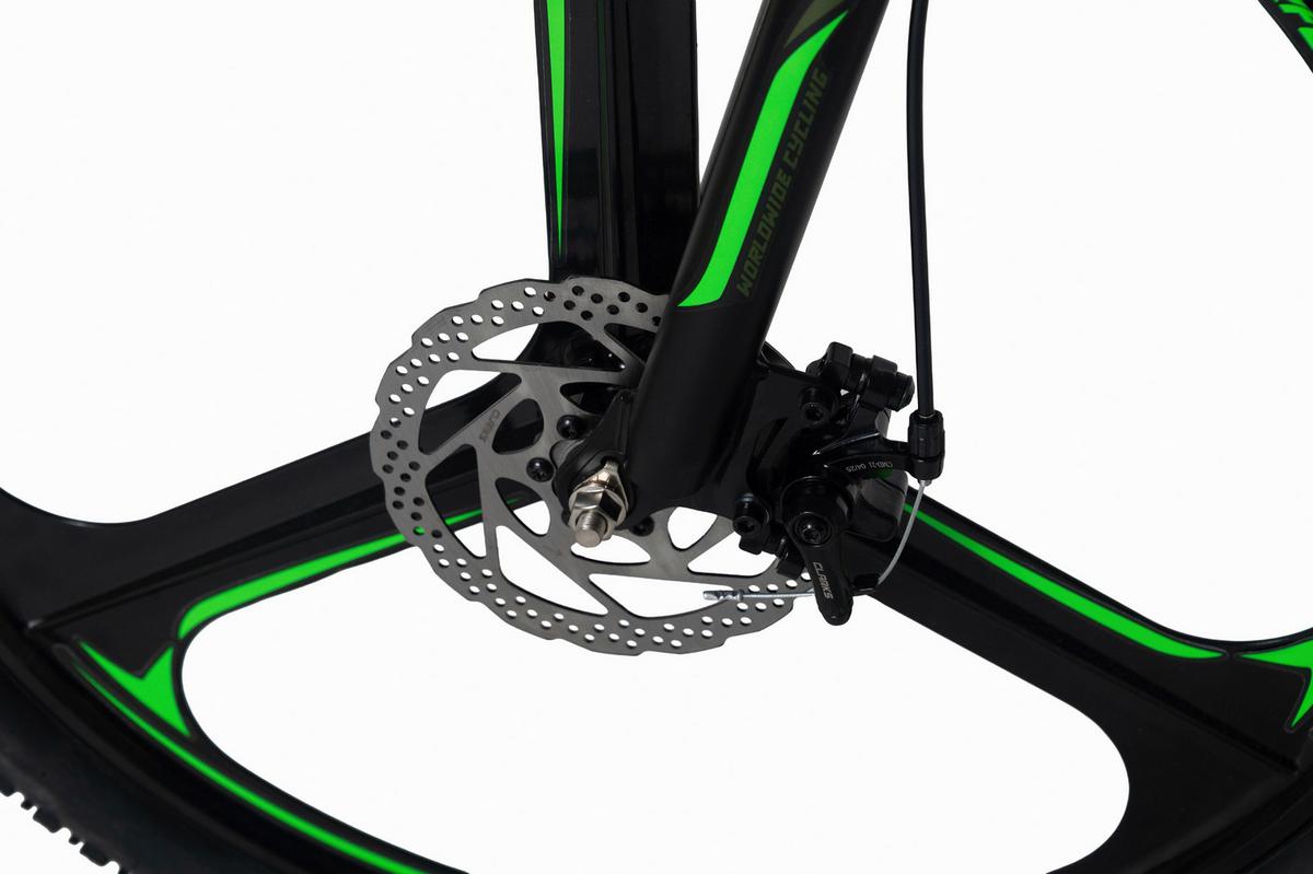 Mountainbike 26'' WYLD Topspin schwarz/grün - Schwarz, Basics, Metall