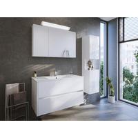 BADEZIMMER Limes, Weiß HG B: 100 cm - Weiß Hochglanz/Weiß, Basics, Keramik/Holzwerkstoff (100cm) - MID.YOU