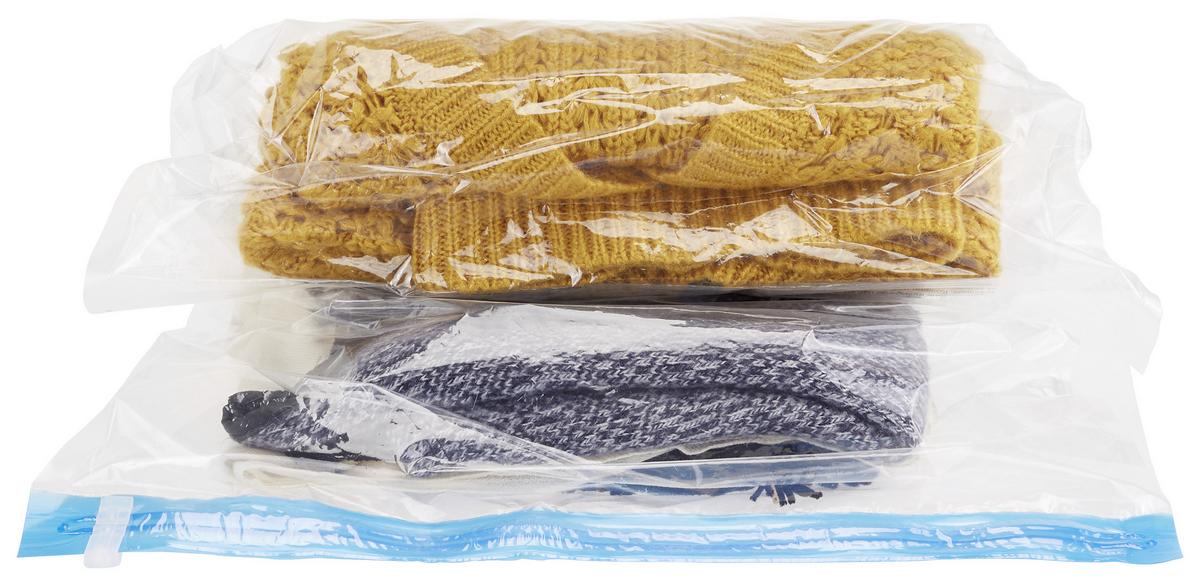 Vakuumbeutel Easy Travel 2er-Set, 50x70 cm - Klar, Leder (50/70cm) - Homezone