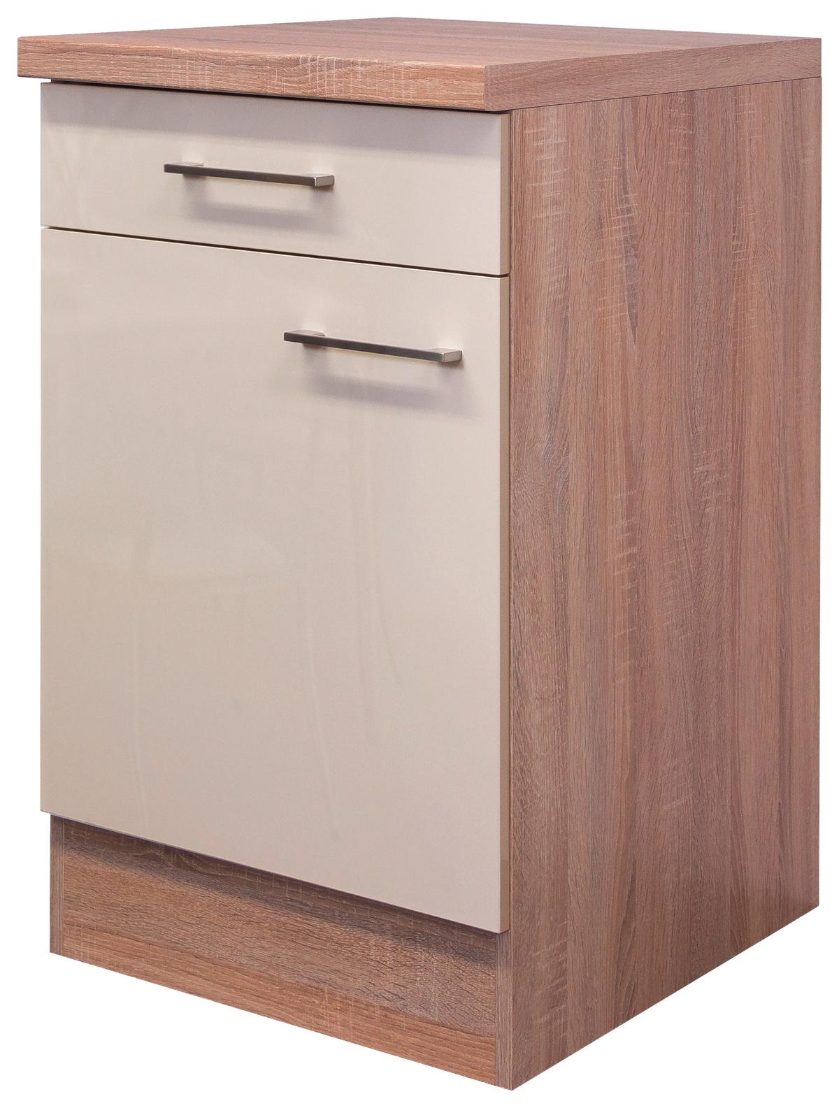 Kuchyňská spodní skříňka NEPAL US50 - Sonoma dub/kašmírová, Moderní, kov/kompozitní dřevo (50/86/60cm) - MID.YOU