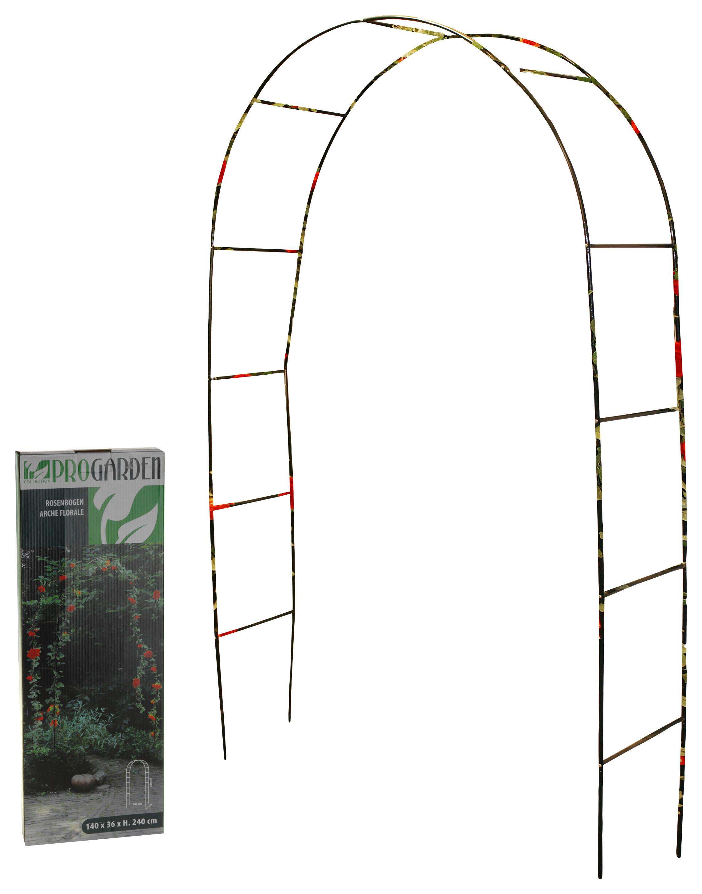 Rózsalugas Fém - fekete, fém (140/36/240cm)