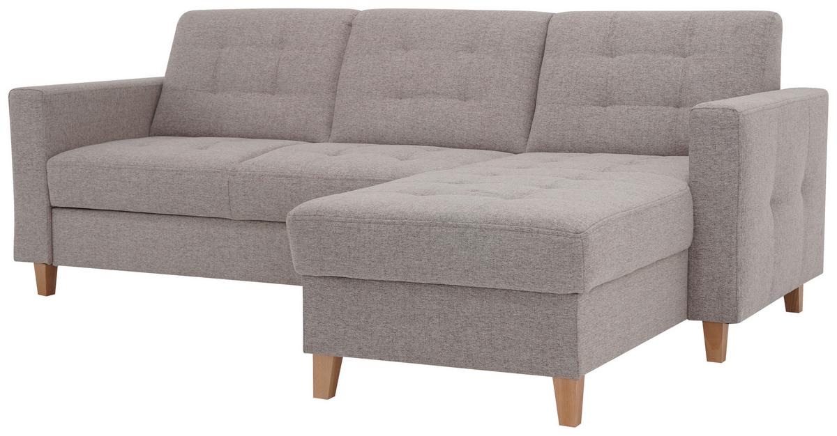Rohová sedacia súprava Bergen, béžovohnedá - hnedá/prírodná farba, Design, drevo/textil (160/231cm) - Luca Bessoni