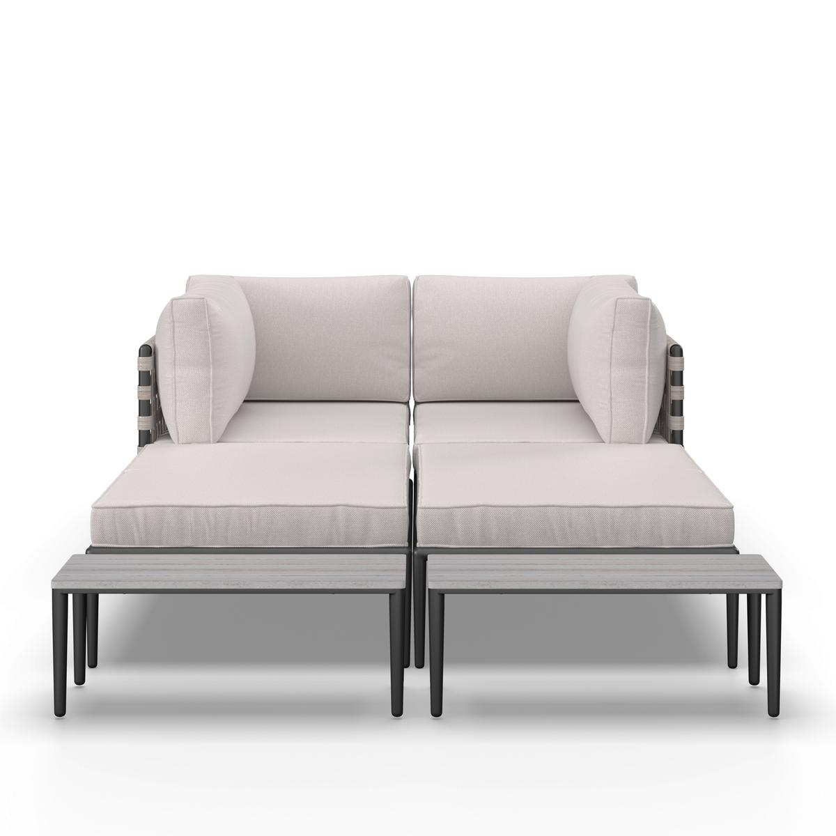 TERASOVÁ SEDACIA SÚPRAVA ENJA - čierna/sivá, Modern, kov/textil (104/60/70cm) - Bessagi Garden