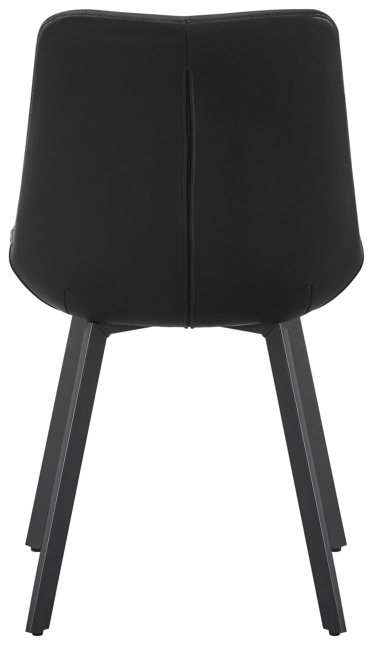 Vierfußstuhl Neva Schwarz B: 51 cm - Schwarz, MODERN, Leder/Metall (51/88/62cm) - Livetastic