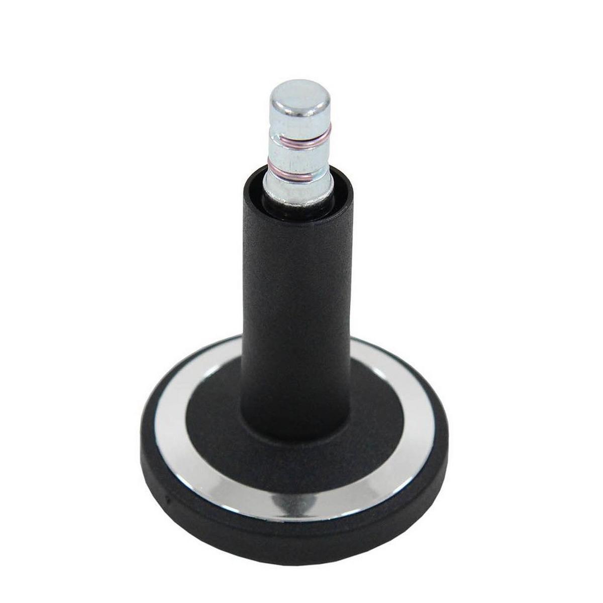 Bürostuhlgleiter Stato-m Schwarz Ø 6 Cm 5er-Set - Chromfarben/Schwarz, Basics, Kunststoff/Metall (6/7,3/6cm) - MID.YOU