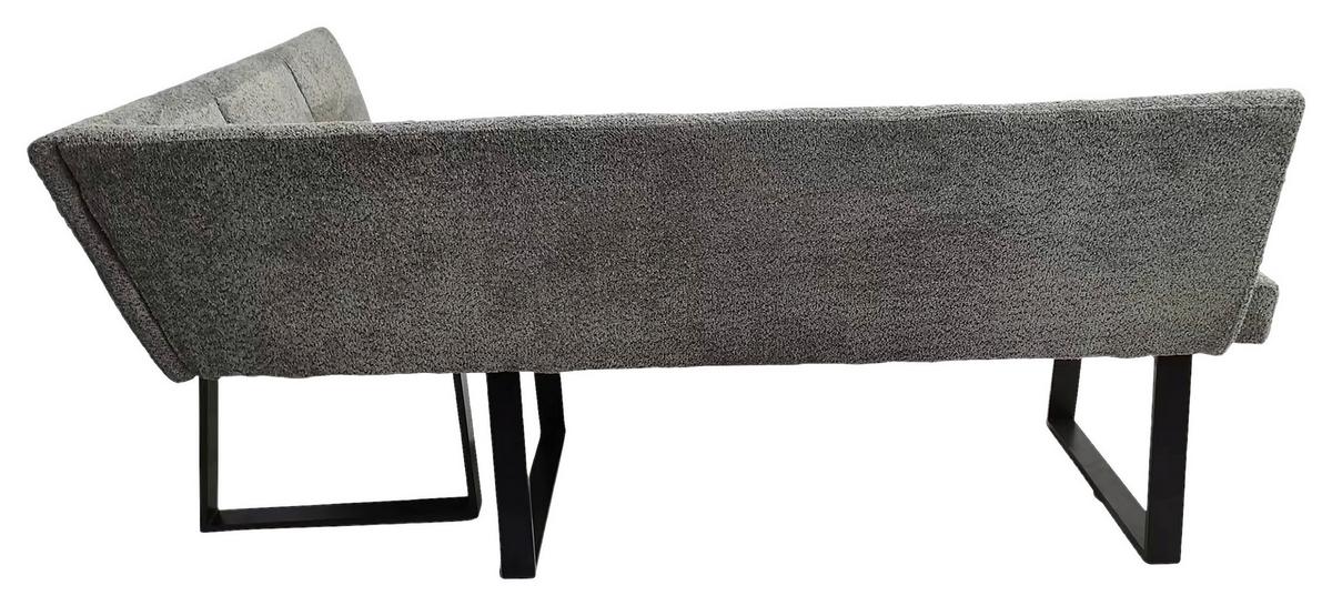 Eckbank Grau Eisen/polyester Leinenoptik Terri 190x150 Cm - Schwarz/Grau, MODERN, Textil/Metall (190/150cm) - MID.YOU