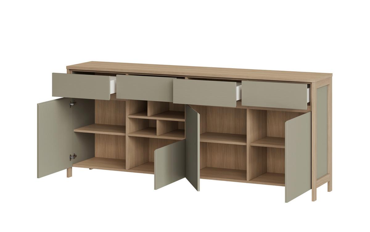 Sideboard Stranda Eukalyptus/Holzfarben - Eichefarben/Eukalyptusholzfarben, Design, Holzwerkstoff (193/85/39cm) - MID.YOU
