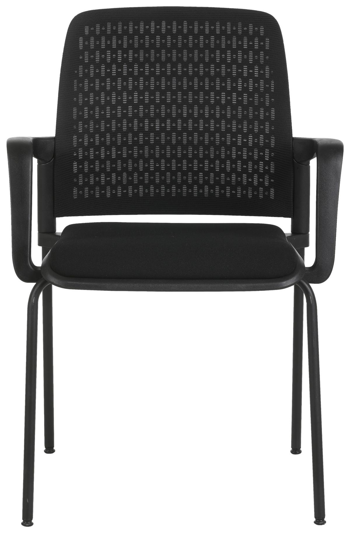 Konferenční židle PISA - černá, Moderní, kov/textil (60/85/55cm)
