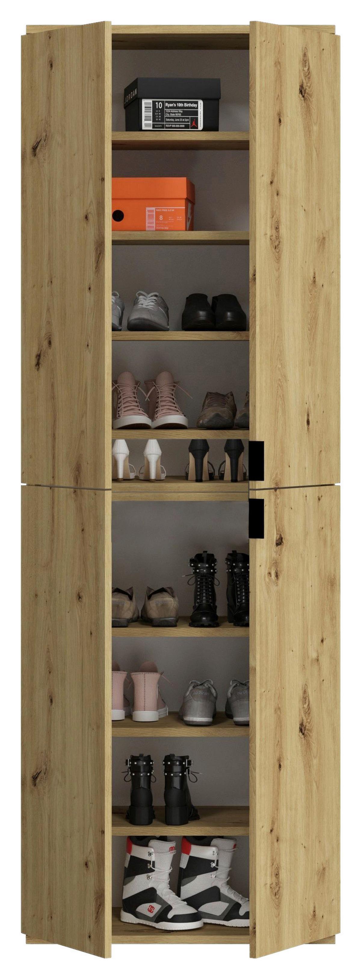 Garderobe Projekt X 3-teilig Eiche Artisan B: 212 Cm - KONVENTIONELL, Glas/Holzwerkstoff (212/193/34cm) - MID.YOU