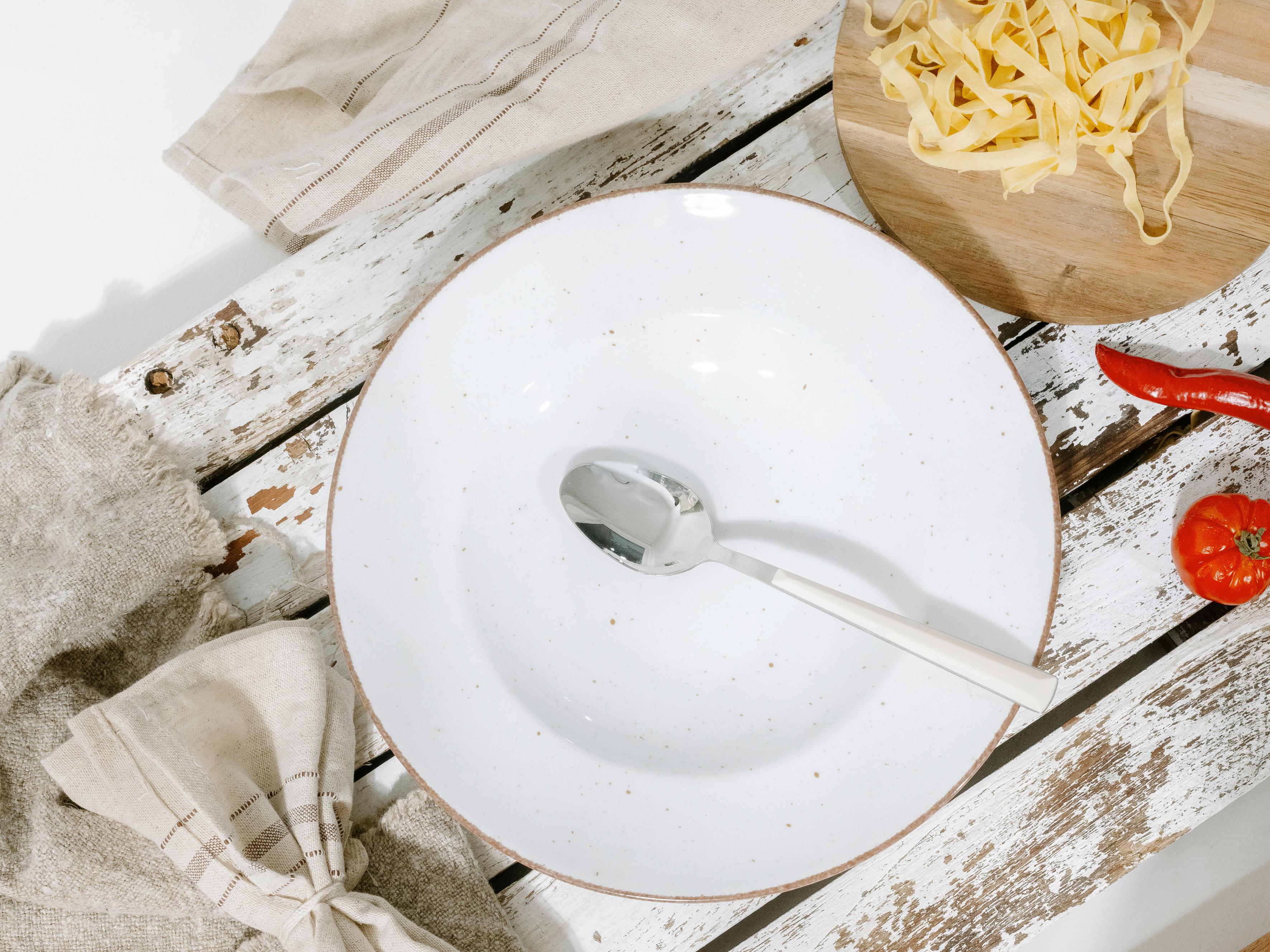 Pastateller Vintage Nature Porzellan, Creme, 4 Stück - Creme, Basics, Keramik (27cm) - Creatable