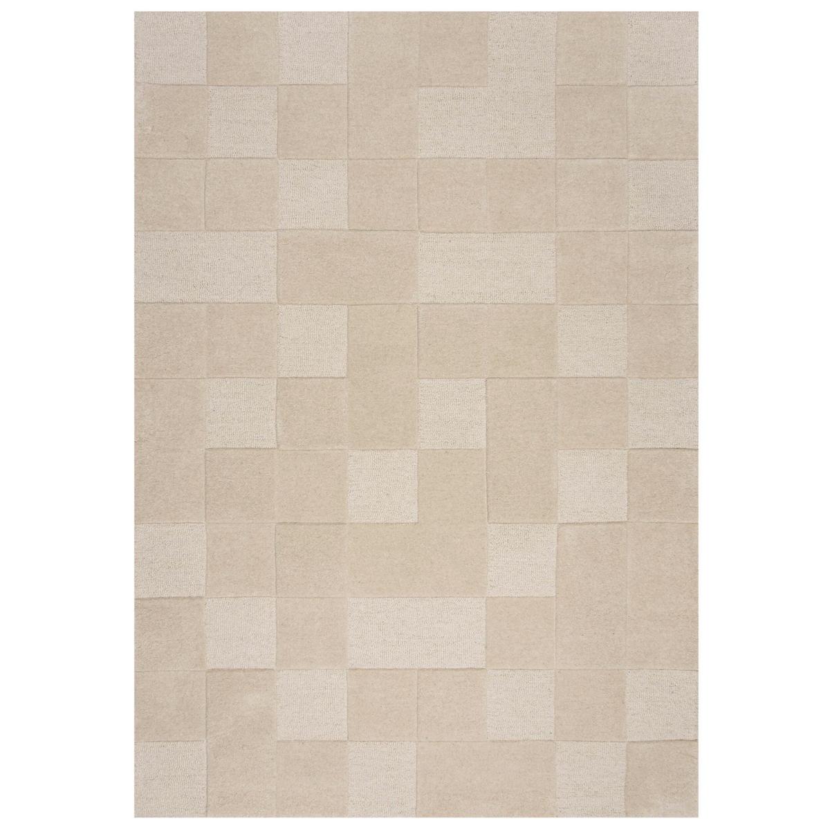 Wollteppich Checkerboard Beige B: 160 cm - Beige, Basics, Textil (160/230cm)