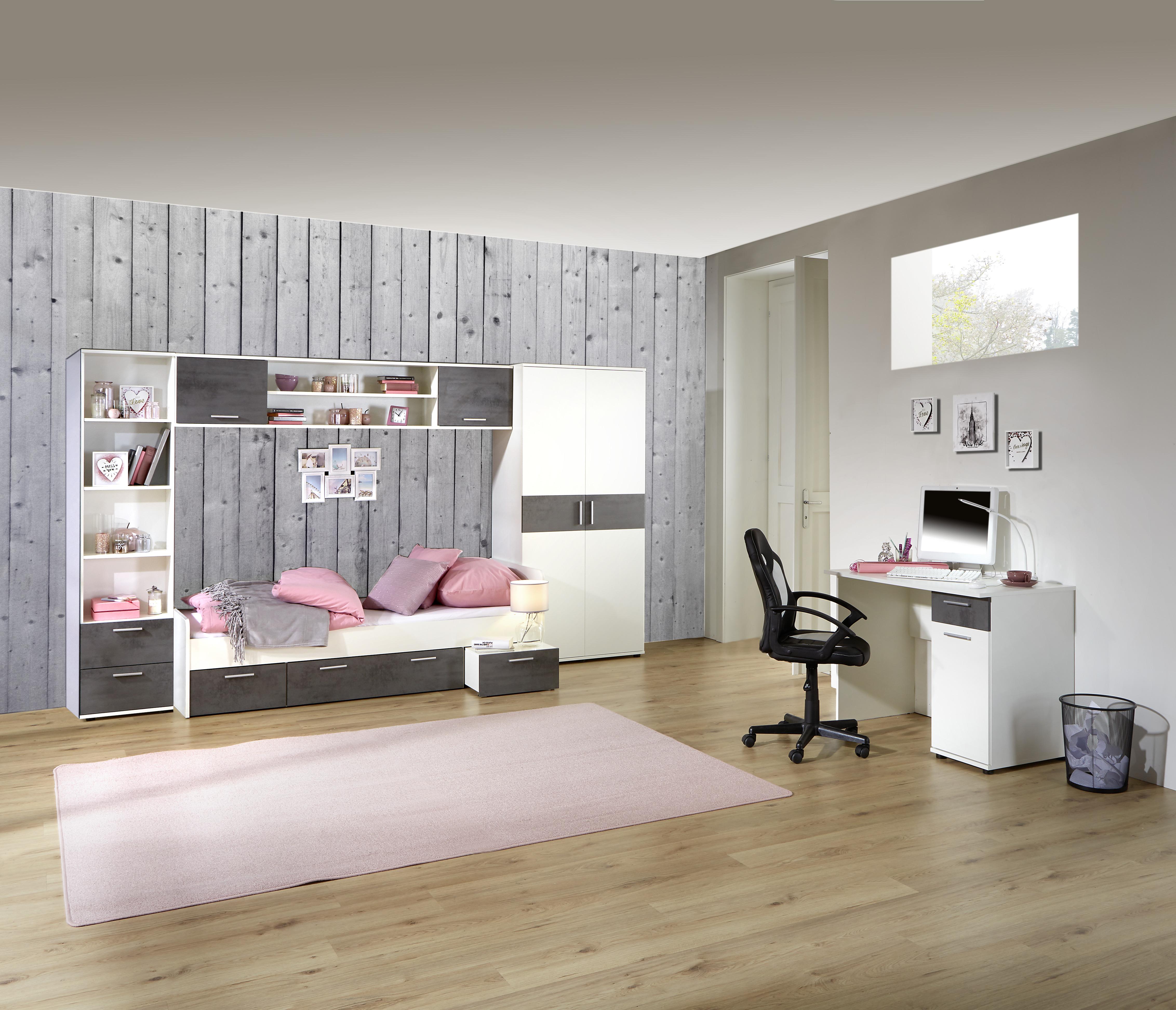 ŠATNÍ SKŘÍŇ STAR - bílá/barvy stříbra, Konvenční, kompozitní dřevo/plast (90/191,1/55cm)