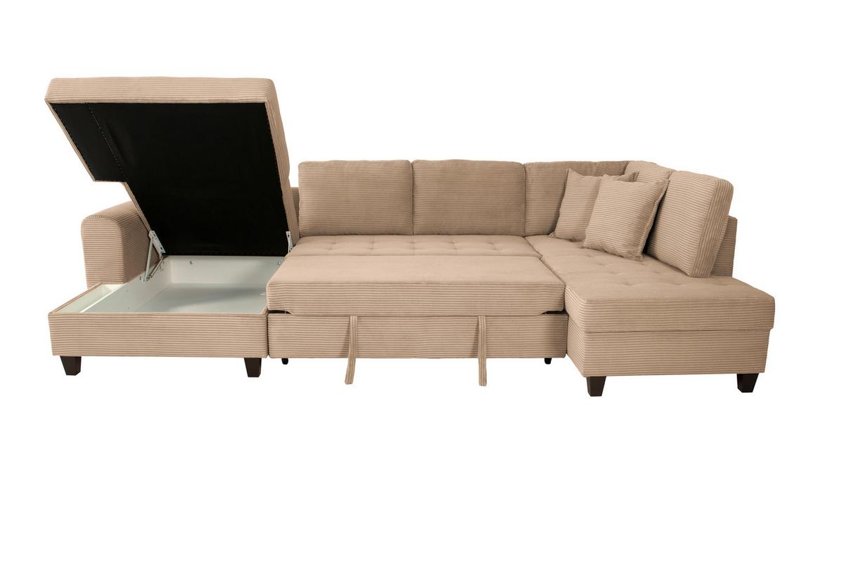 Wohnlandschaft Moritz Karamell U-Form:155x324x178 Cm - Karamell, Trend, Textil (155/324/178cm)