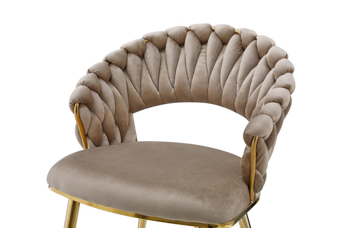 SADA ŽIDLÍ S PODRUČKAMI FINESSE 125 - barvy zlata/béžová, Design, kov/plast (61/82/60cm) - Kayoom