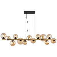 LED-Hängeleuchte 56135-13h - Transparent/Messingfarben, Design, Glas/Kunststoff (120/34,5/120cm) - Globo
