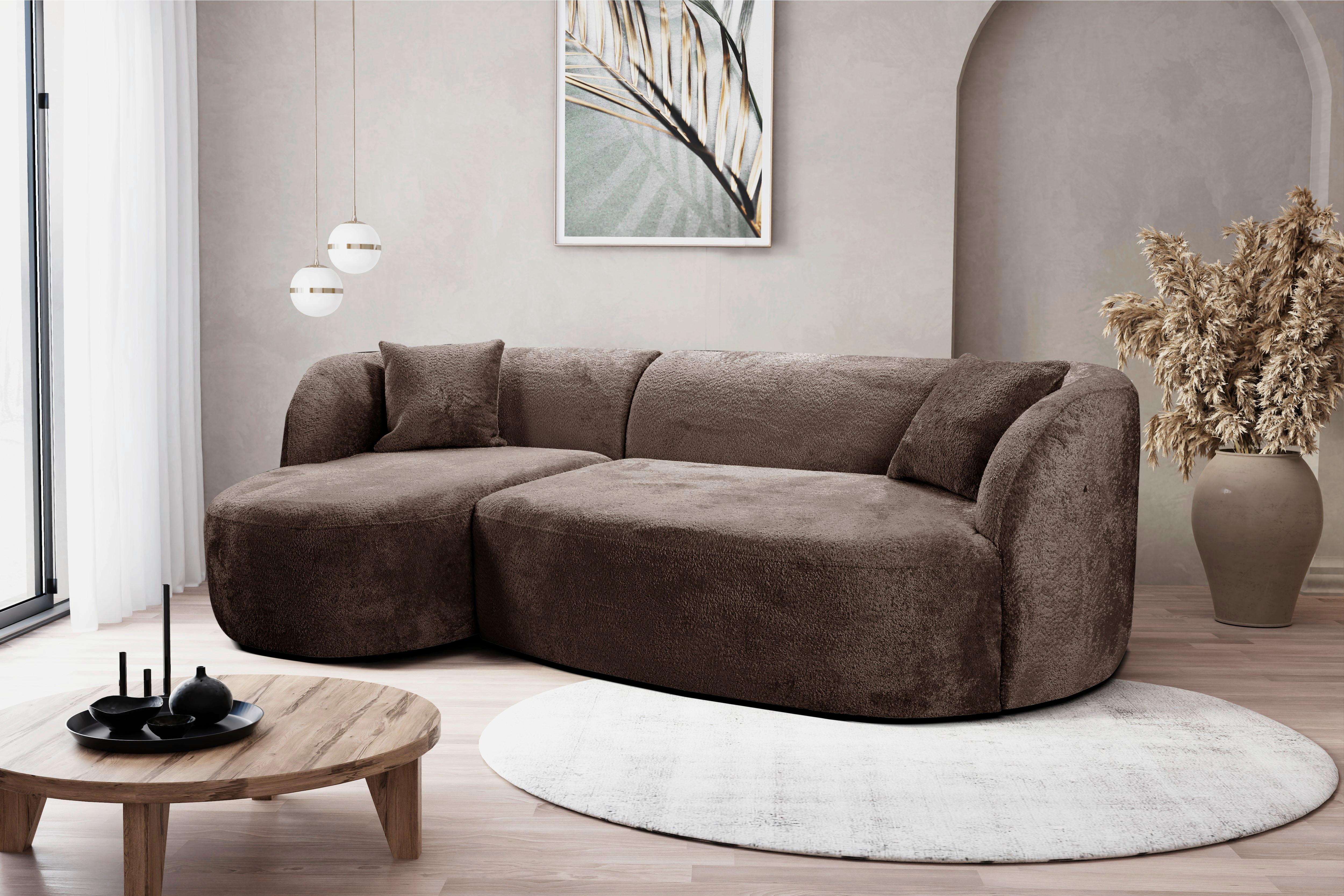 Ecksofa Flick Braun/schwarz, 143 Cm - Schwarz/Braun, Design, Textil (143/264cm) - MID.YOU