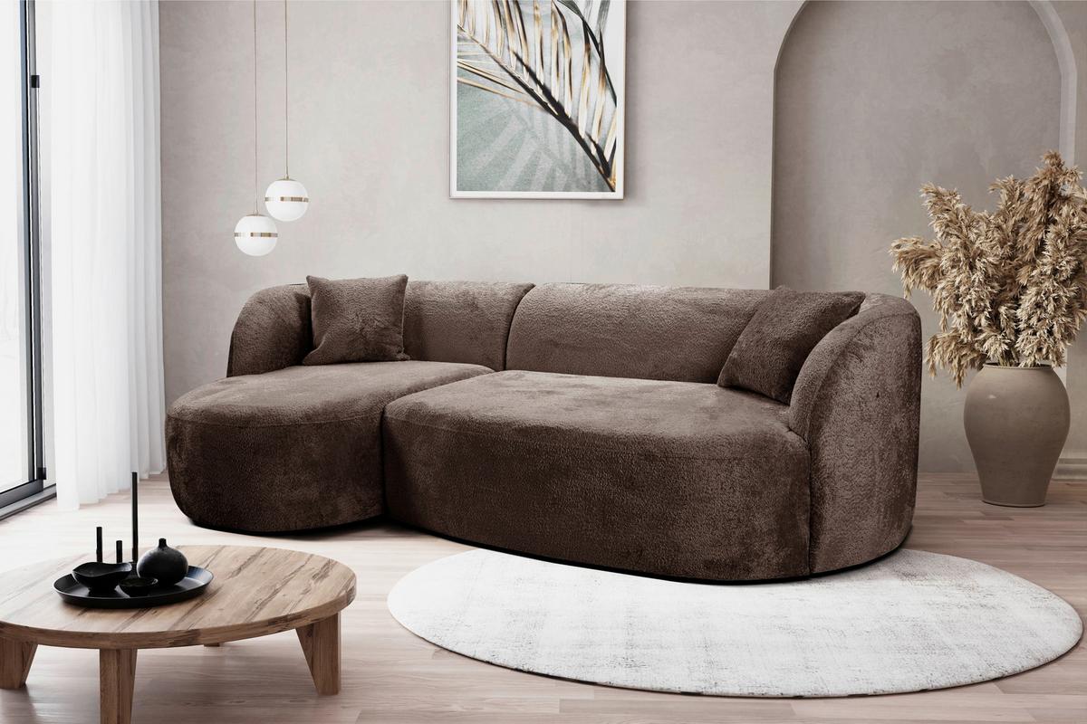 Ecksofa Flick Braun/schwarz, 143 Cm - Schwarz/Braun, Design, Textil (143/264cm) - MID.YOU