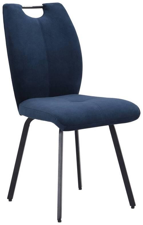 Polsterstuhl Ronny Blau - Schwarz/Dunkelblau, KONVENTIONELL, Textil/Metall (44/93/59cm)