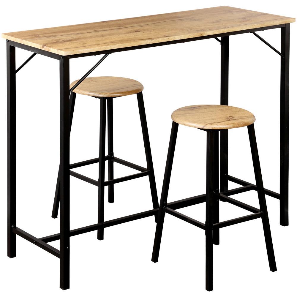 BARTISCH Schwarz/Eichefarben B: 110cm - Eichefarben/Schwarz, Trend, Holzwerkstoff/Metall (110/40/88cm) - Kesper
