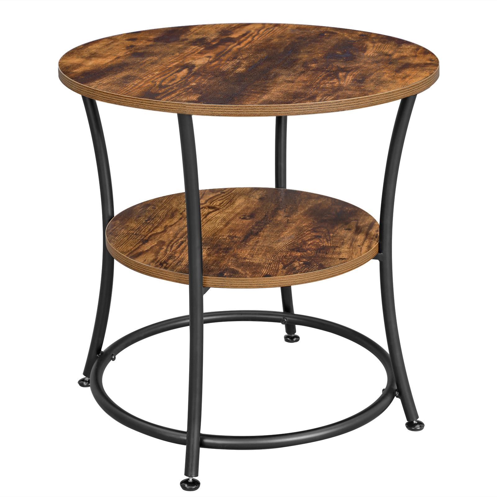 Beistelltisch Rund Mit Ablagefach, Braun ,schwarz - Schwarz/Braun, Trend, Holzwerkstoff/Metall (55/55/55cm) - Boxxx