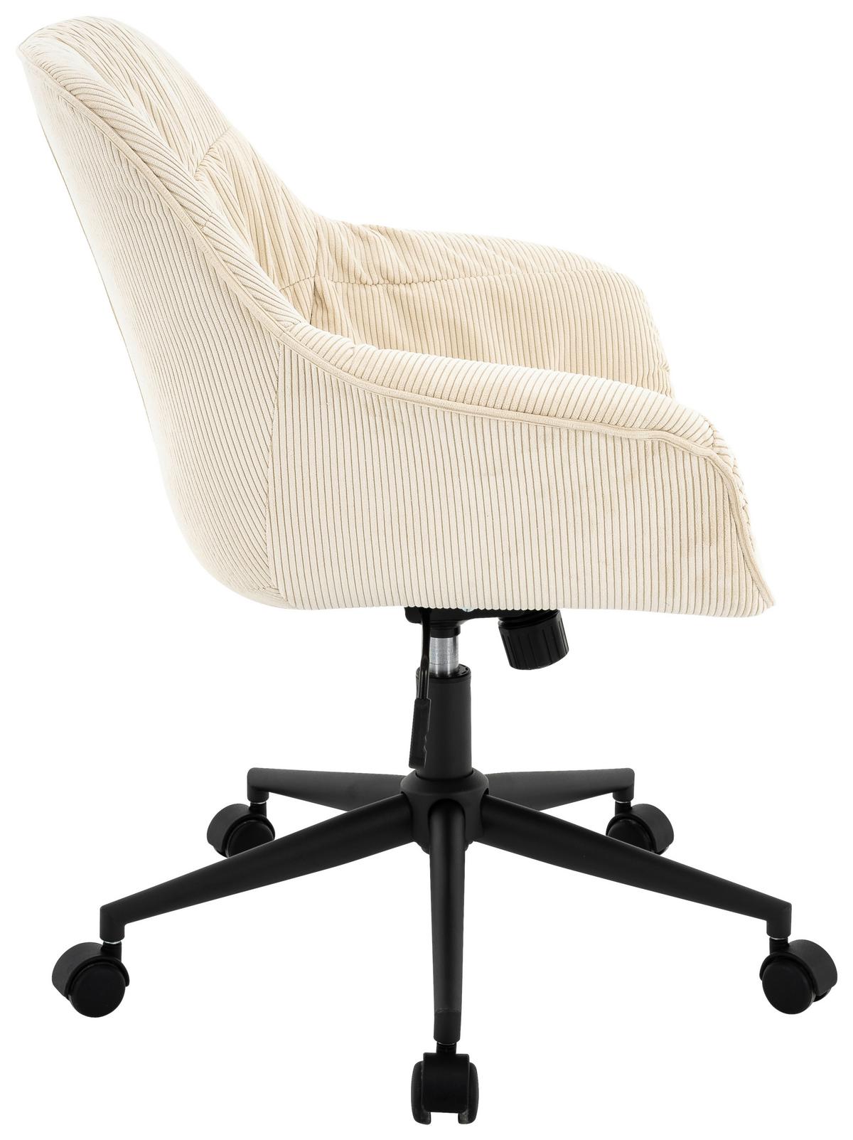 Kancelárske kreslo NIZZA 2 - čierna/krémová, Modern, kov/textil (69/95/64cm)