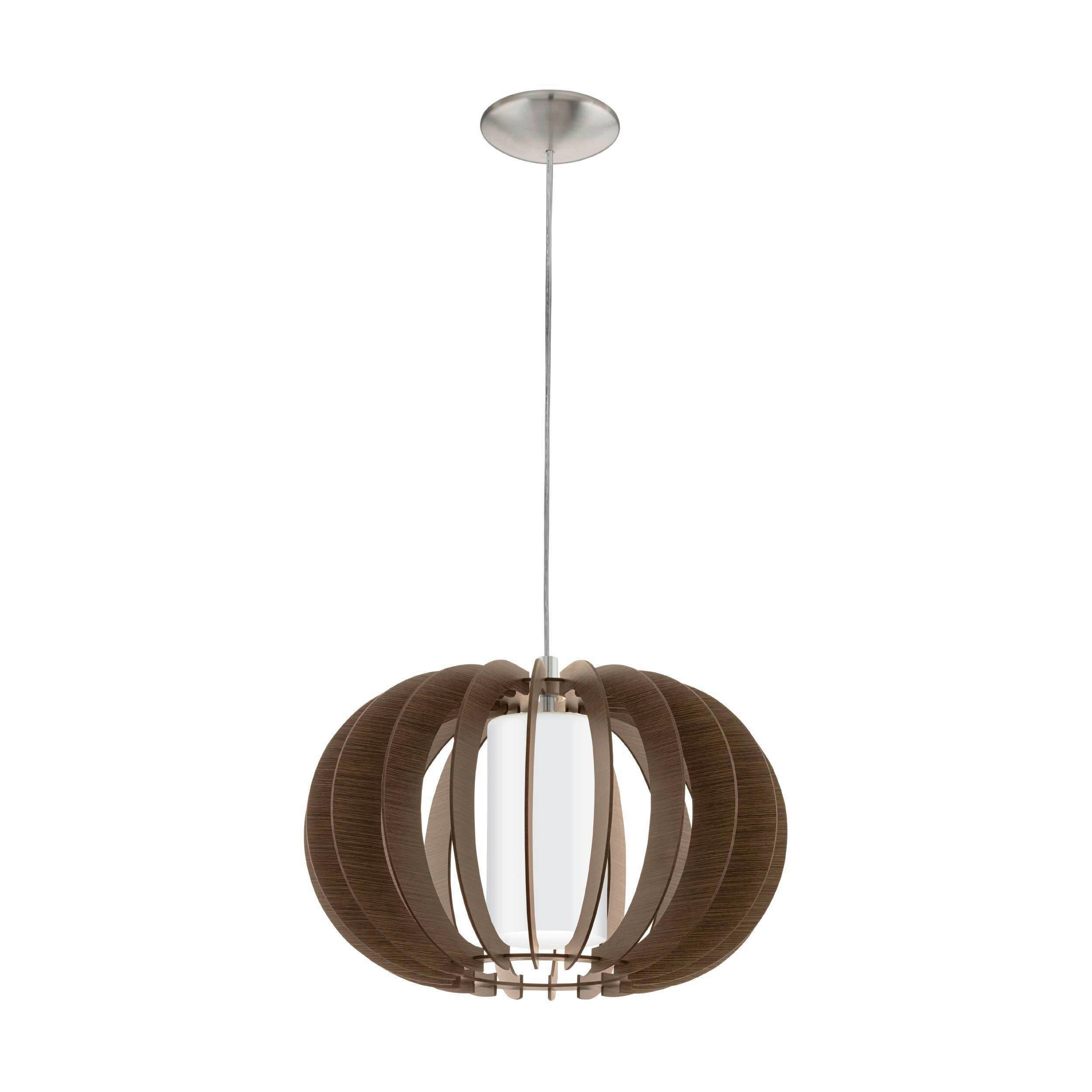 Hängeleuchte 95591* Stellato 3 - Braun/Weiß, Natur, Glas/Holz (40/130cm) - Eglo