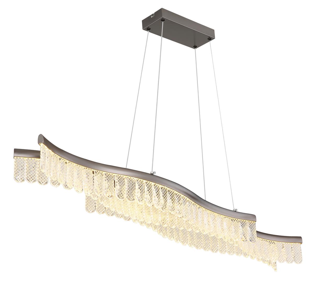 LED-HÄNGELEUCHTE 67348H JULIET - Klar/Graphitfarben, KONVENTIONELL, Kunststoff/Metall (108cm) - Globo