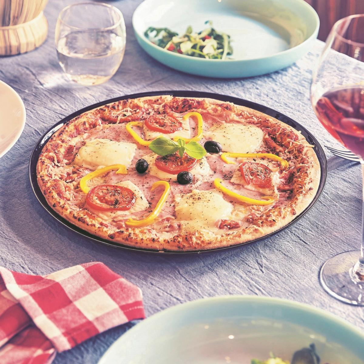 Pizzateller Italien Party Schwarz 6-Teilig - Schwarz, Basics, Glas - Creatable