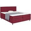 Boxspringbett mit Topper & Bettkasten 160x200 Kleopatra - Rot, KONVENTIONELL, Holz/Holzwerkstoff (160/200cm) - Ondega