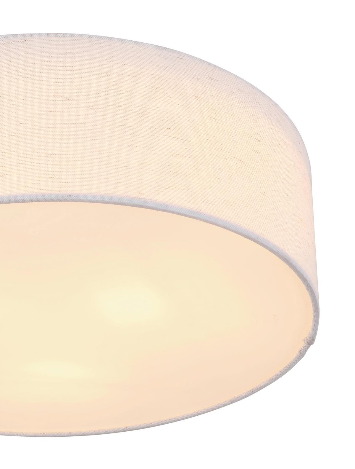 Deckenleuchte Ava Ø 40 Cm 3-Flammig - Beige/Weiß, Basics, Textil/Metall (40/12cm) - Globo