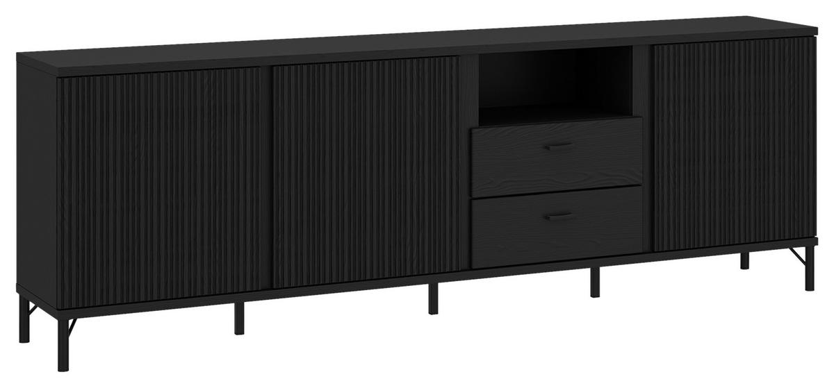 TV DIEL LUSAKA - čierna, Trend, kov/kompozitné drevo (200/70/40cm)