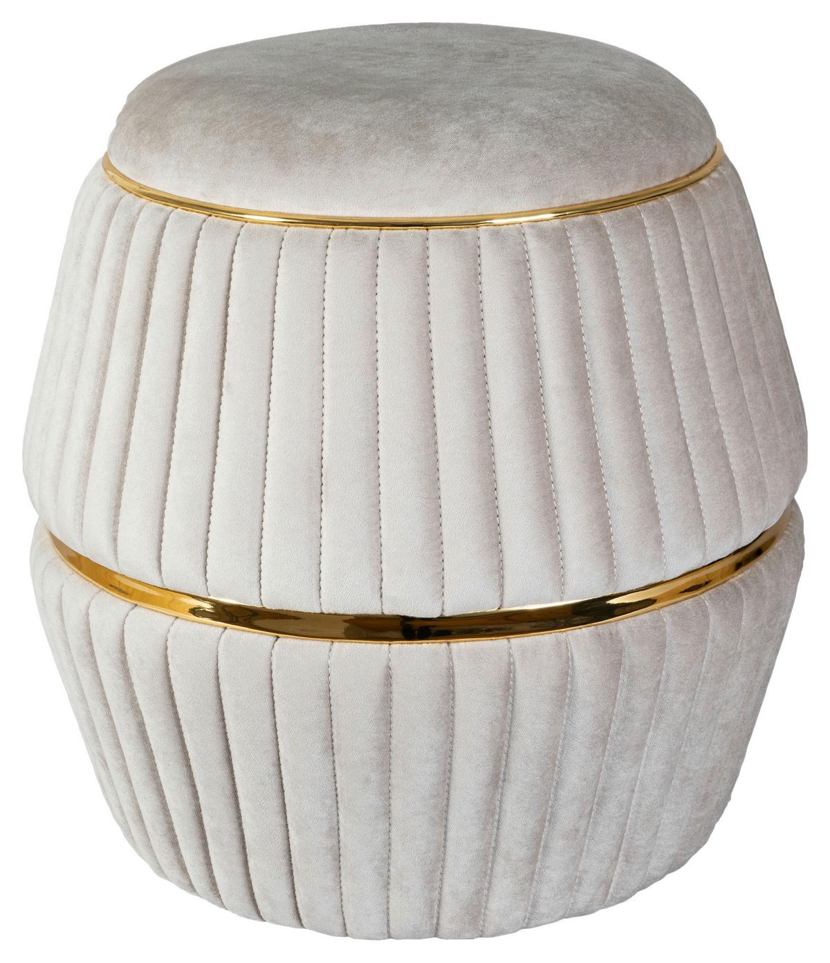 Hocker Doric 225 Goldfarben/taupe D: 51,5 Cm - Taupe/Goldfarben, Design, Textil (51,5/53cm) - Kayoom