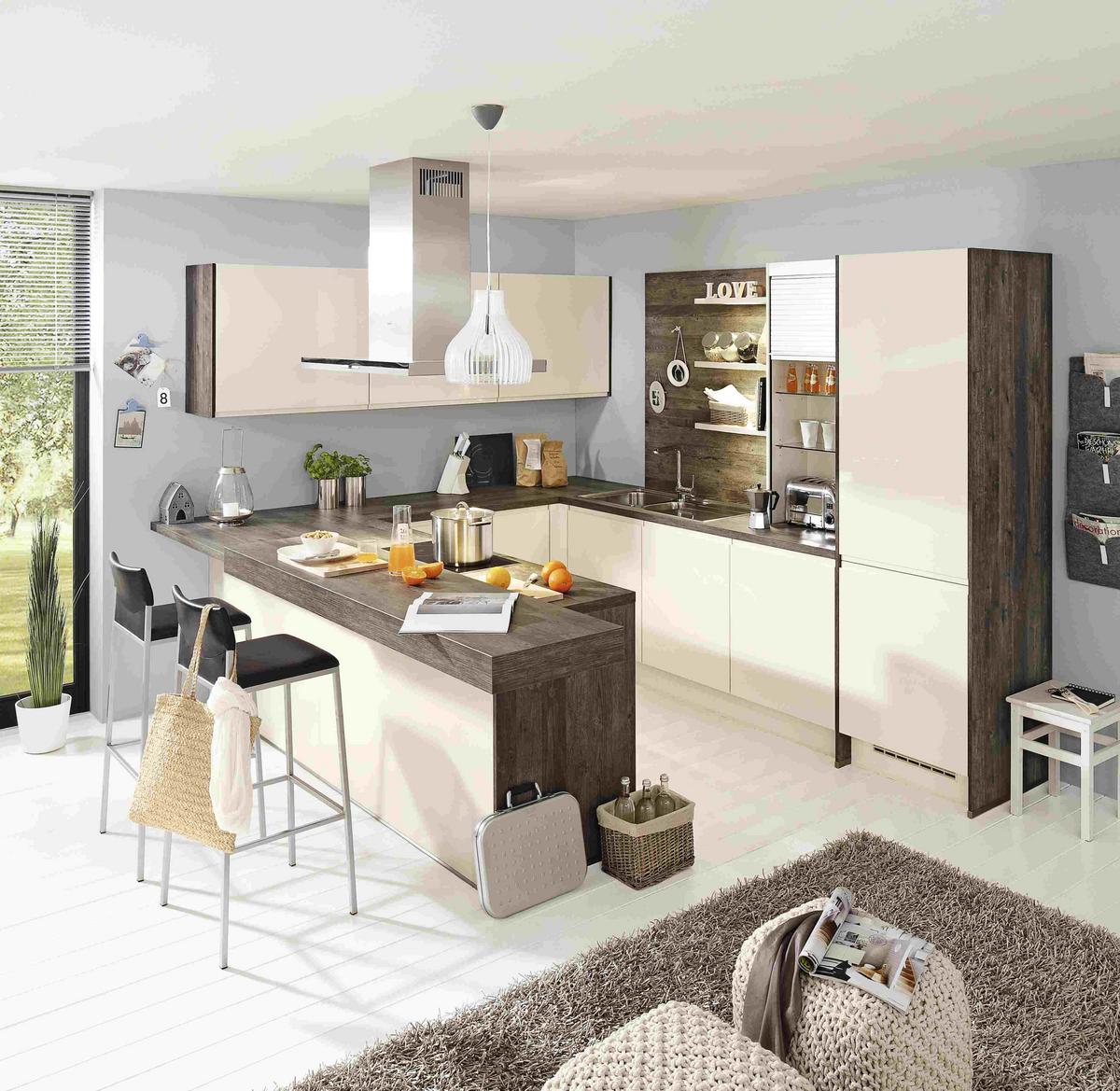 Einbauküche Panama Frei Planbar Modern, Grifflos - Weiß, MODERN, Holzwerkstoff - Vertico
