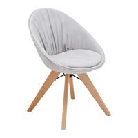 Jídelní židle VALERA světle šedá - světle šedá/barvy buku, Moderní, kov/dřevo (59/79/58,5cm) - Bessagi Home