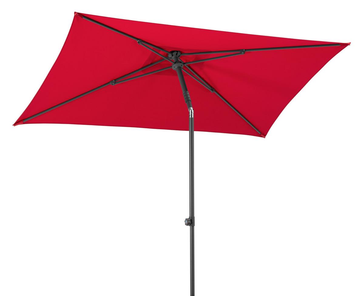Sonnenschirm Sevilla BxHxT: 140x250x240 cm Rot - Anthrazit/Rot, Basics, Textil/Metall (140/250/240cm) - Schneider