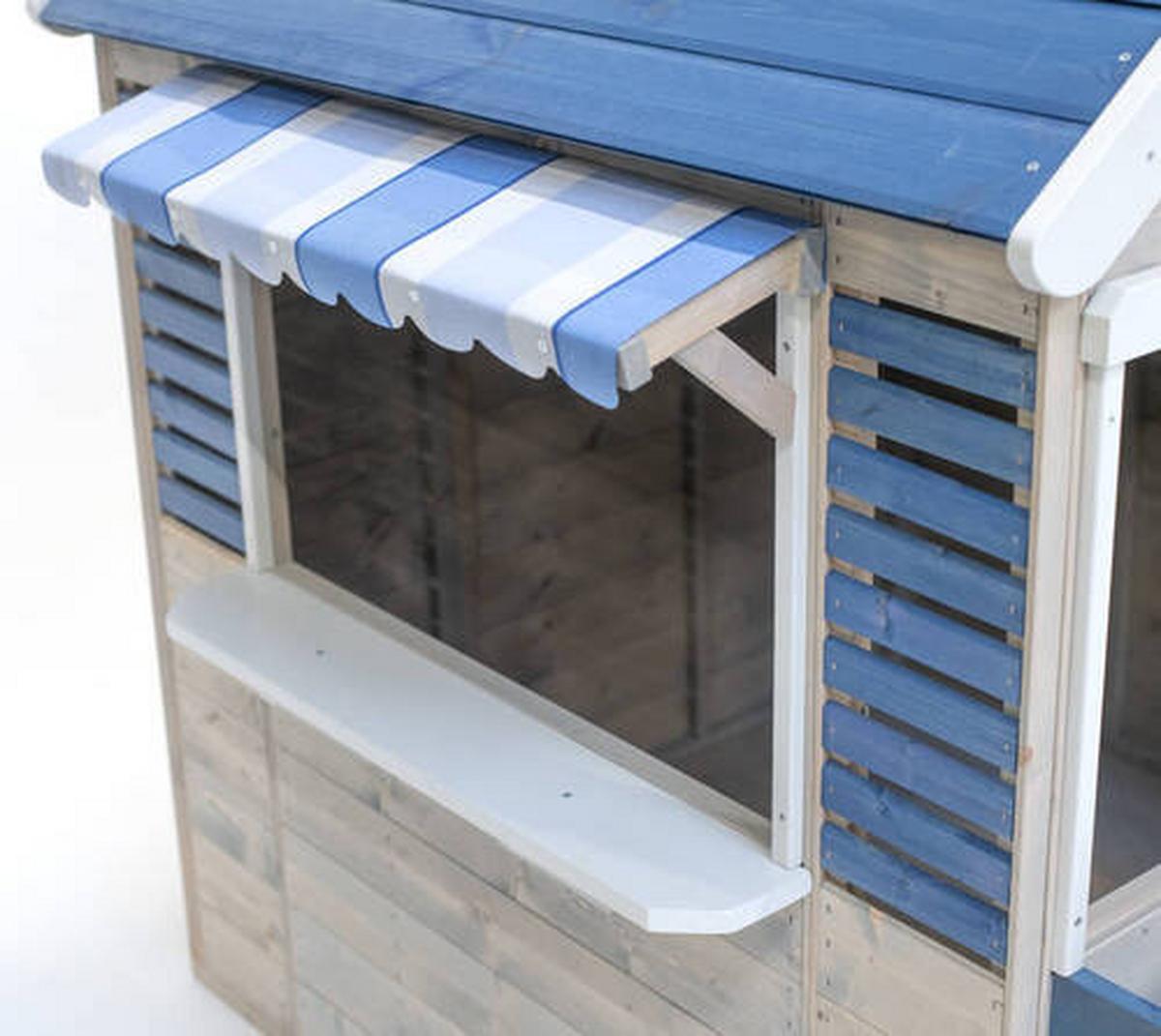 Spielhaus Delfin Blau/naturfarben, B: 120 Cm - Blau/Naturfarben, KONVENTIONELL, Holz (120/155/120cm)