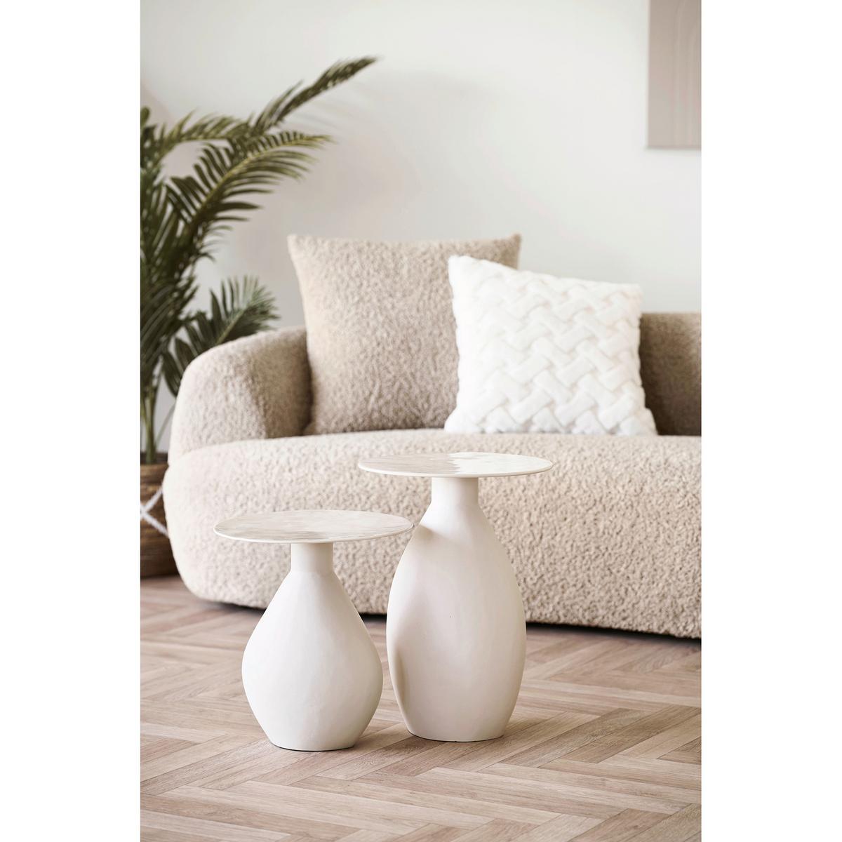 Beistelltisch Calais Creme B: 36cm - Creme, Design, Metall (36/36/50cm) - MID.YOU