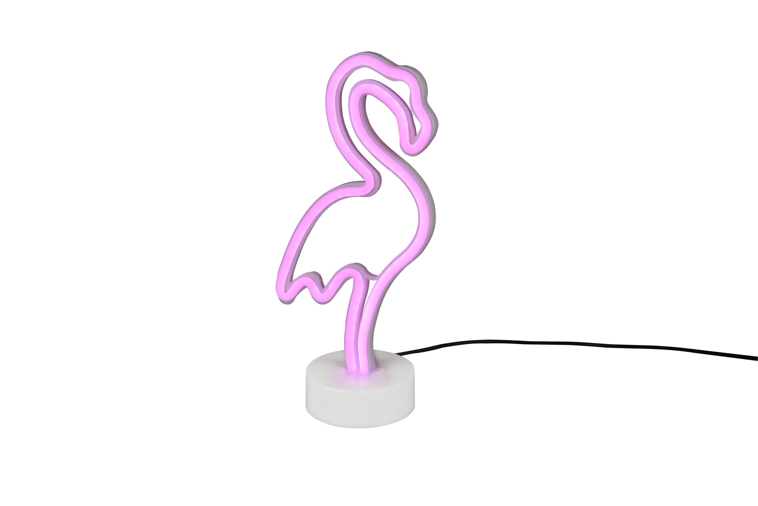 Led-tischleuchte Flamingo Weiß B: 8,5 Cm - Weiß, Trend, Kunststoff (13,5/8,5/29,2cm)