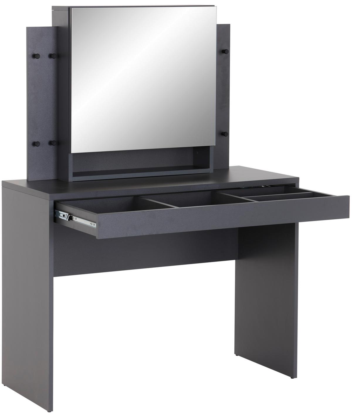 Schminktisch Sandy Anthrazit B: 100 Cm Mit Lade - Anthrazit, MODERN, Holzwerkstoff (100/76/45cm)