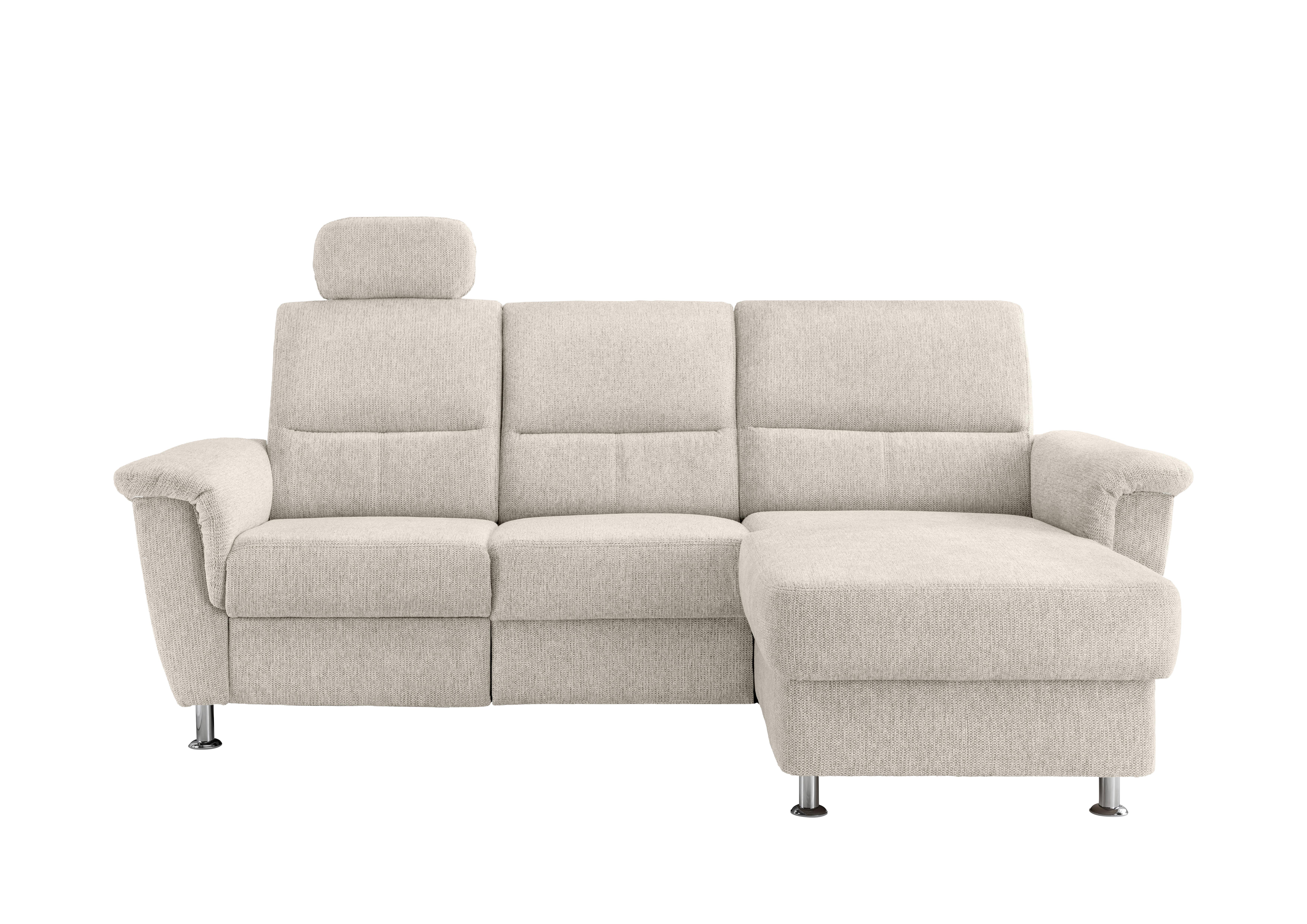 Ecksofa mit Stauraum Parole Beige Chenille - Chromfarben/Beige, MODERN, Textil (231/165cm) - Livetastic