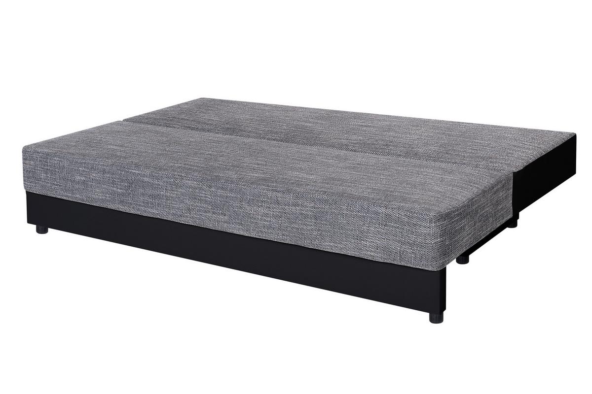 Schlafsofa mit Bettkasten Lucy Schwarz/Grau - Schwarz/Grau, Design, Holzwerkstoff/Textil (200/90/103cm) - P & B