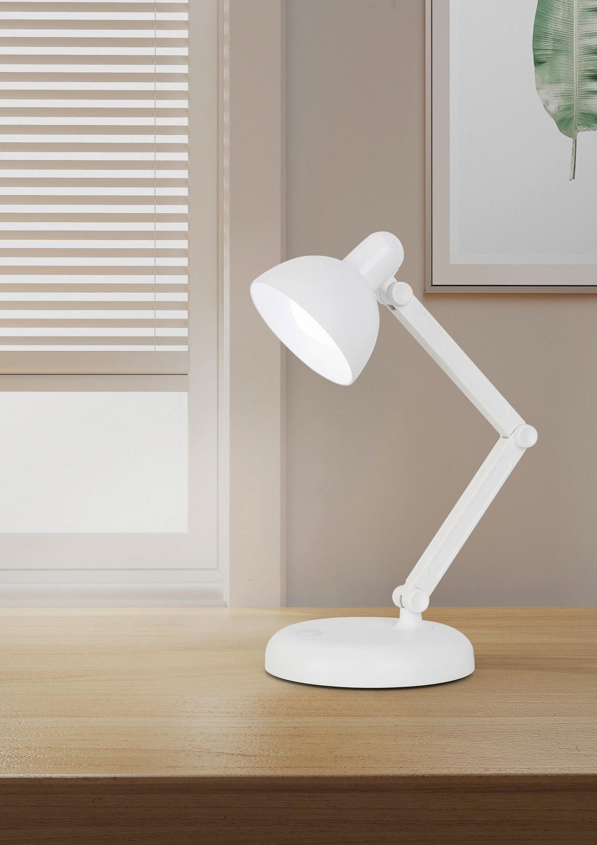 Tischlampe Daniel Weiß Daniel - Weiß, MODERN, Kunststoff (12,5/34cm) - Luca Bessoni