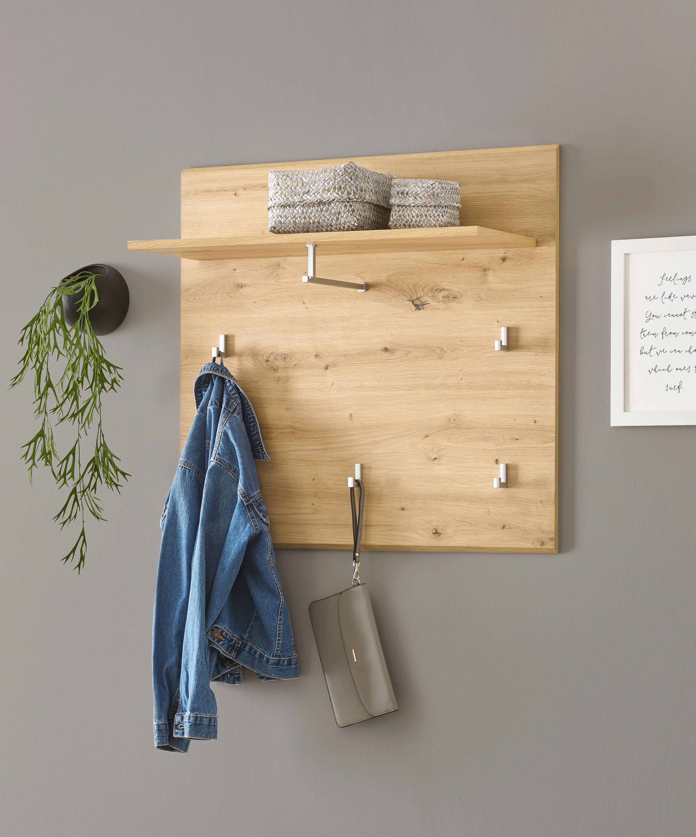 Garderobenpaneel Nola Eiche Artisan B: 80 cm - Eiche Artisan, Design, Holzwerkstoff (80/75/28cm) - MID.YOU