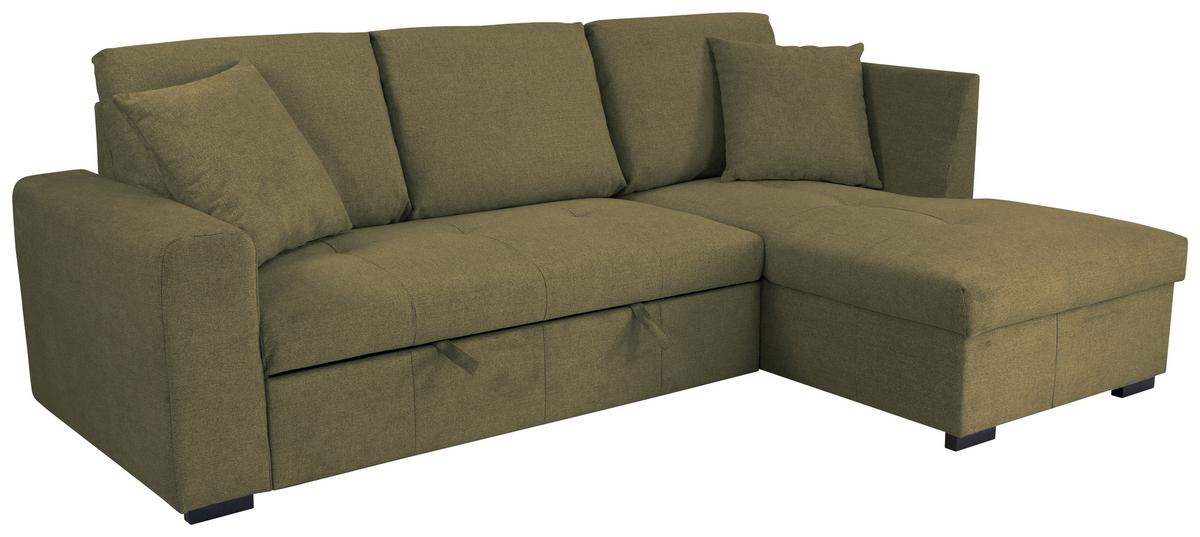 Ecksofa Lukas Olivgrün S: 239x158 Cm - Olivgrün, Trend, Textil (239/158cm)