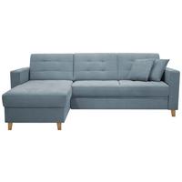 Rohová sedačka BJORN, obojstranná, sivomodrá ženilka - sivomodrá/prírodná farba, Design, drevo/textil (160/231cm) - Luca Bessoni
