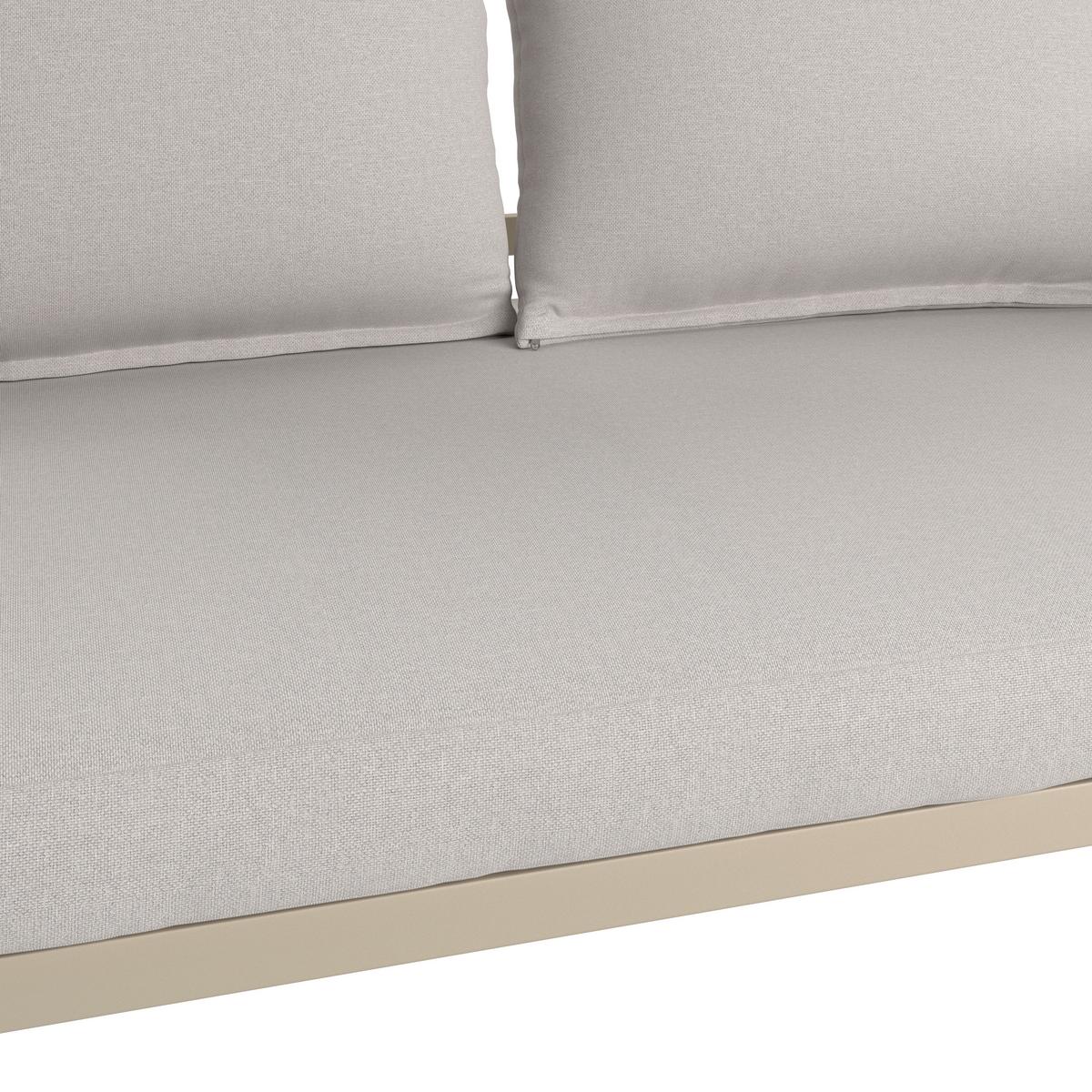Loungegarnitur München - Beige/Hellgrau, MODERN, Glas/Textil (65/70/108cm) - Beldano