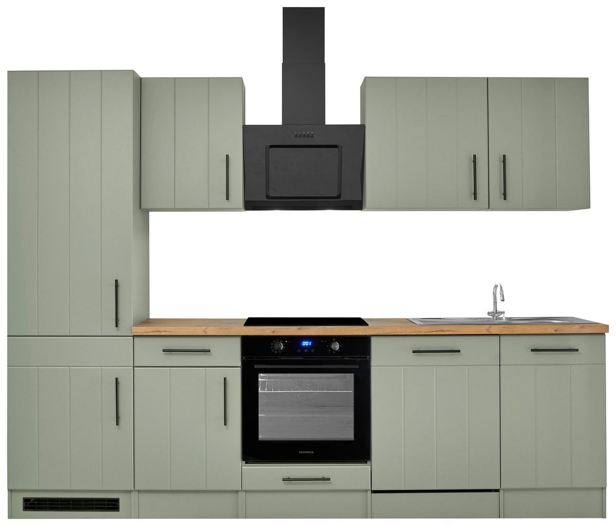 Küchenblock Anton Wildeiche/Schilfgrün B: 280cm - Schilfgrün/Wildeiche, Trend, Holzwerkstoff (280cm) - Respekta