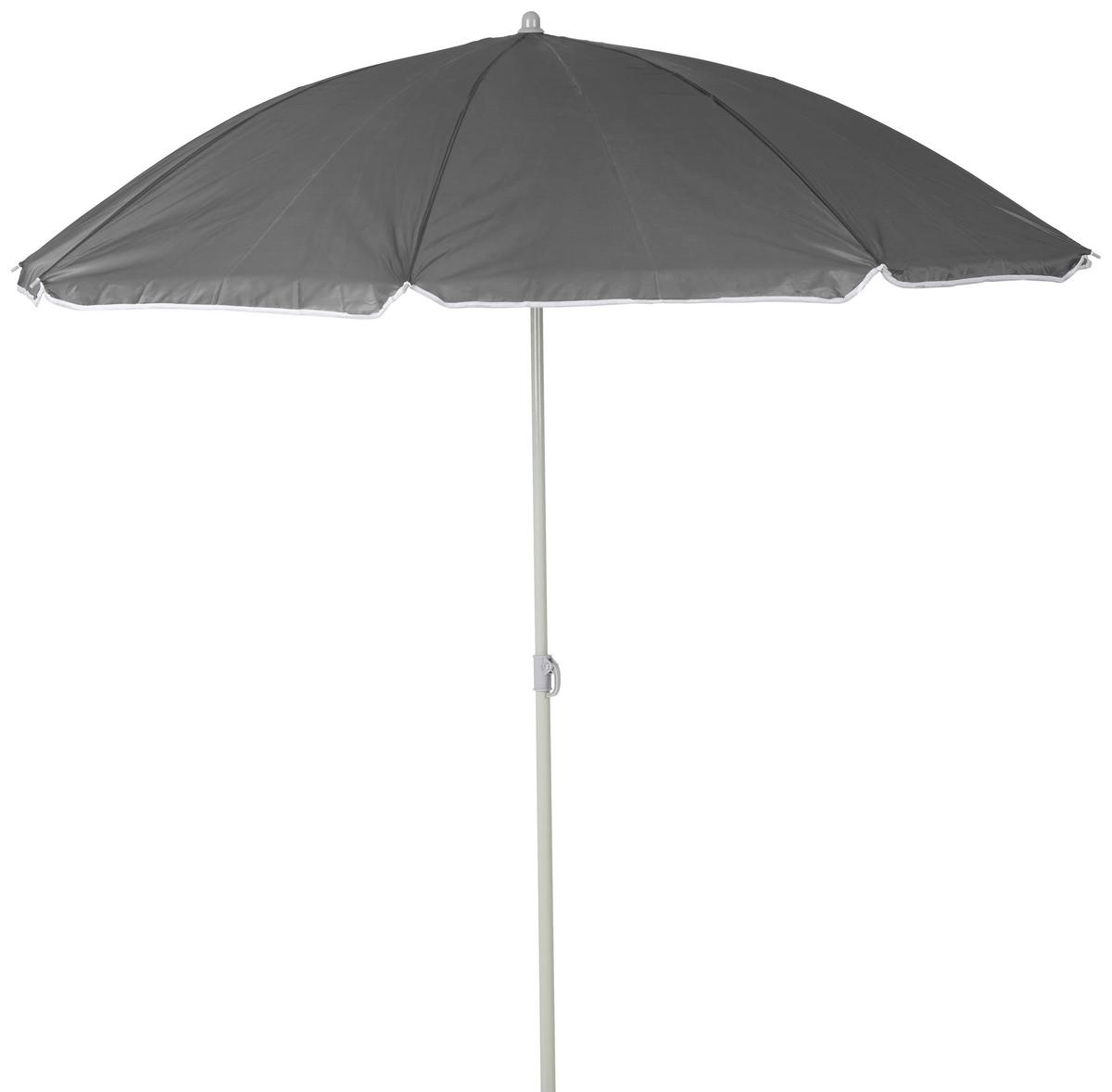 Sonnenschirm Sophie II DM: 180 H: 190 cm Anthrazit - Anthrazit/Rot, KONVENTIONELL, Textil/Metall (180/190cm) - Ondega
