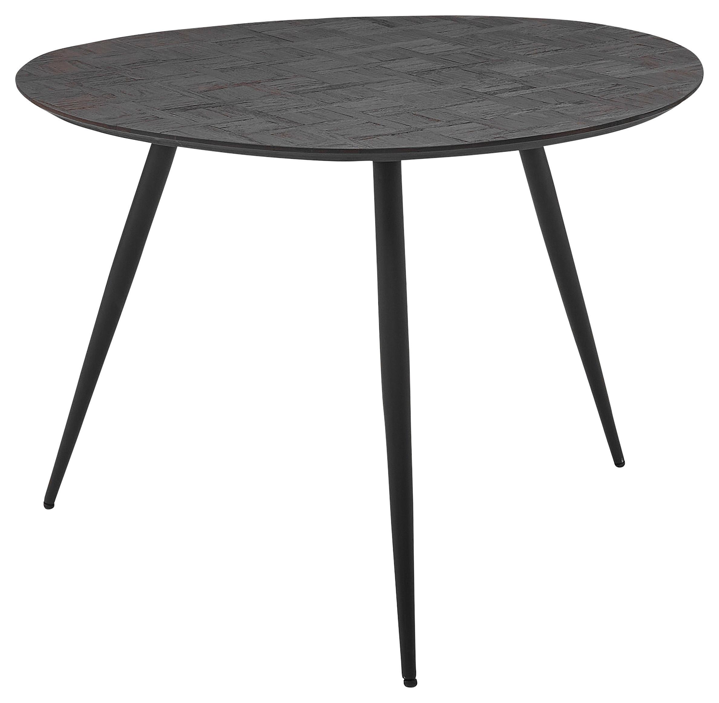 Esstisch Joe - Dunkelbraun/Schwarz, MODERN, Holz/Metall (111/76/108cm) - MID.YOU